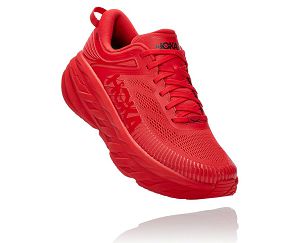 Hoka One One Bondi 7 Mens Walking Shoes High Risk Red/Black | AU-7136284
